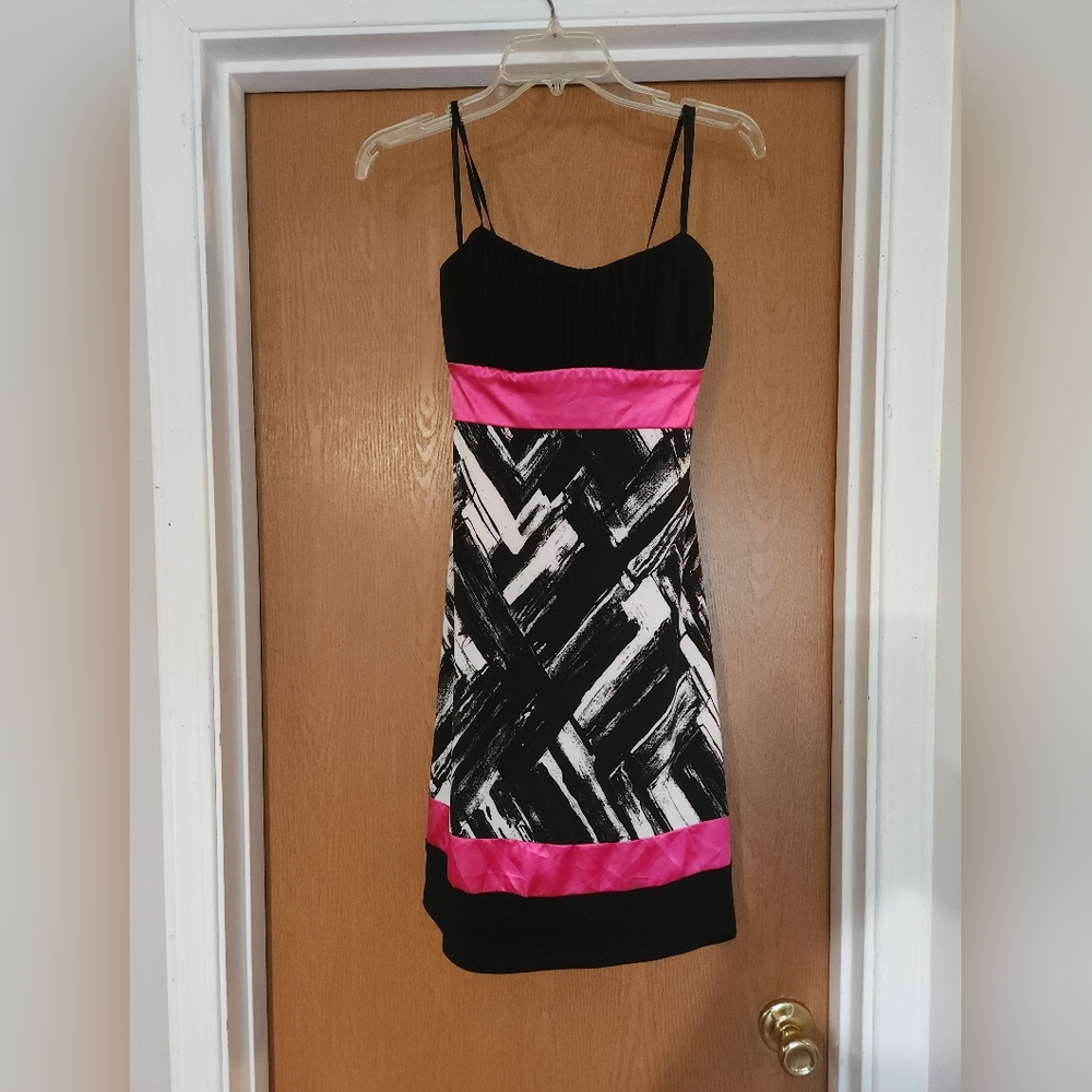 Pink and black dress